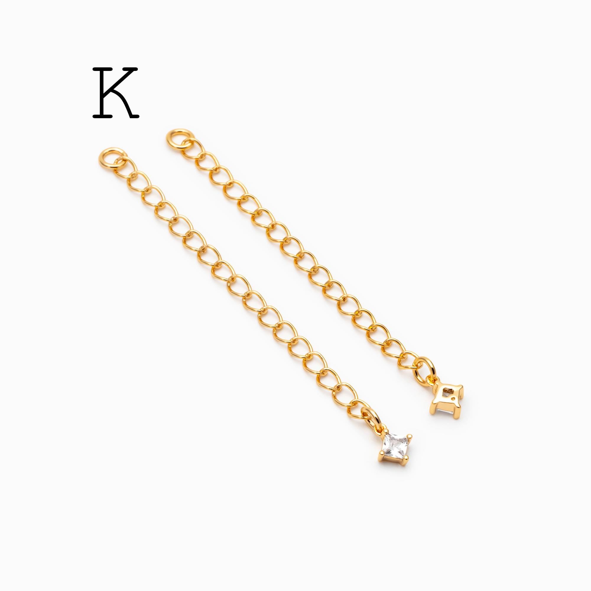 4pcs Gold/ Silver Tone Extender Chain, Gold/ Rhodium plated Brass, Necklace Bracelet Extension Chain (GB-4711)